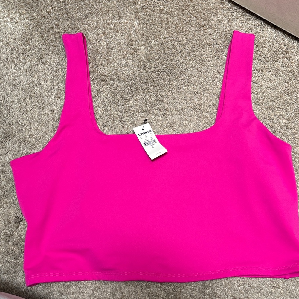 Express Fuchsia Body Contour Crop Tank Top